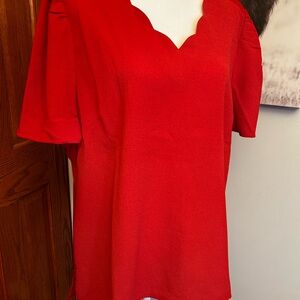 Chic Soul Vibrant Red Blouse
